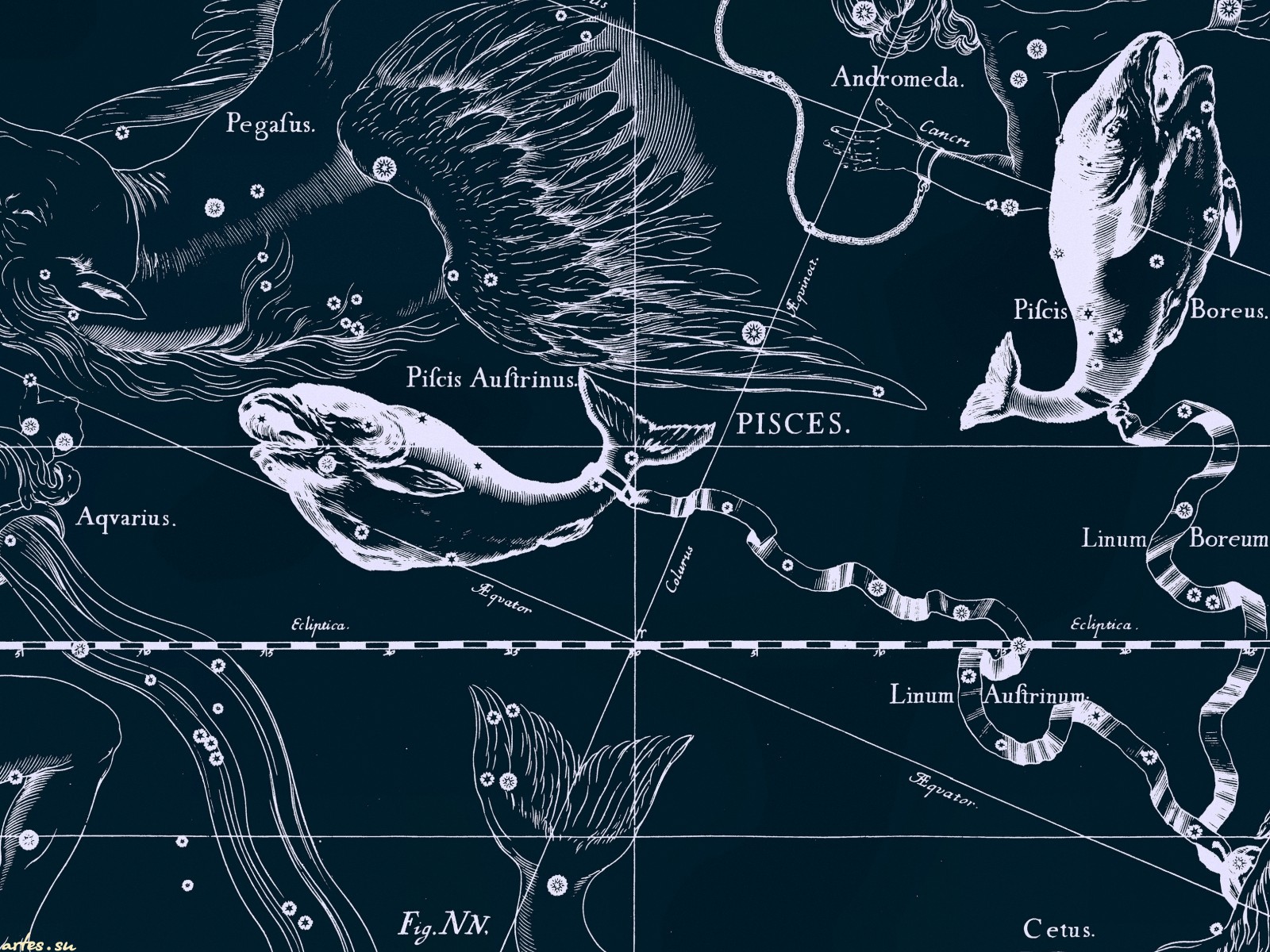 Pisces Zodiac Constellation Map