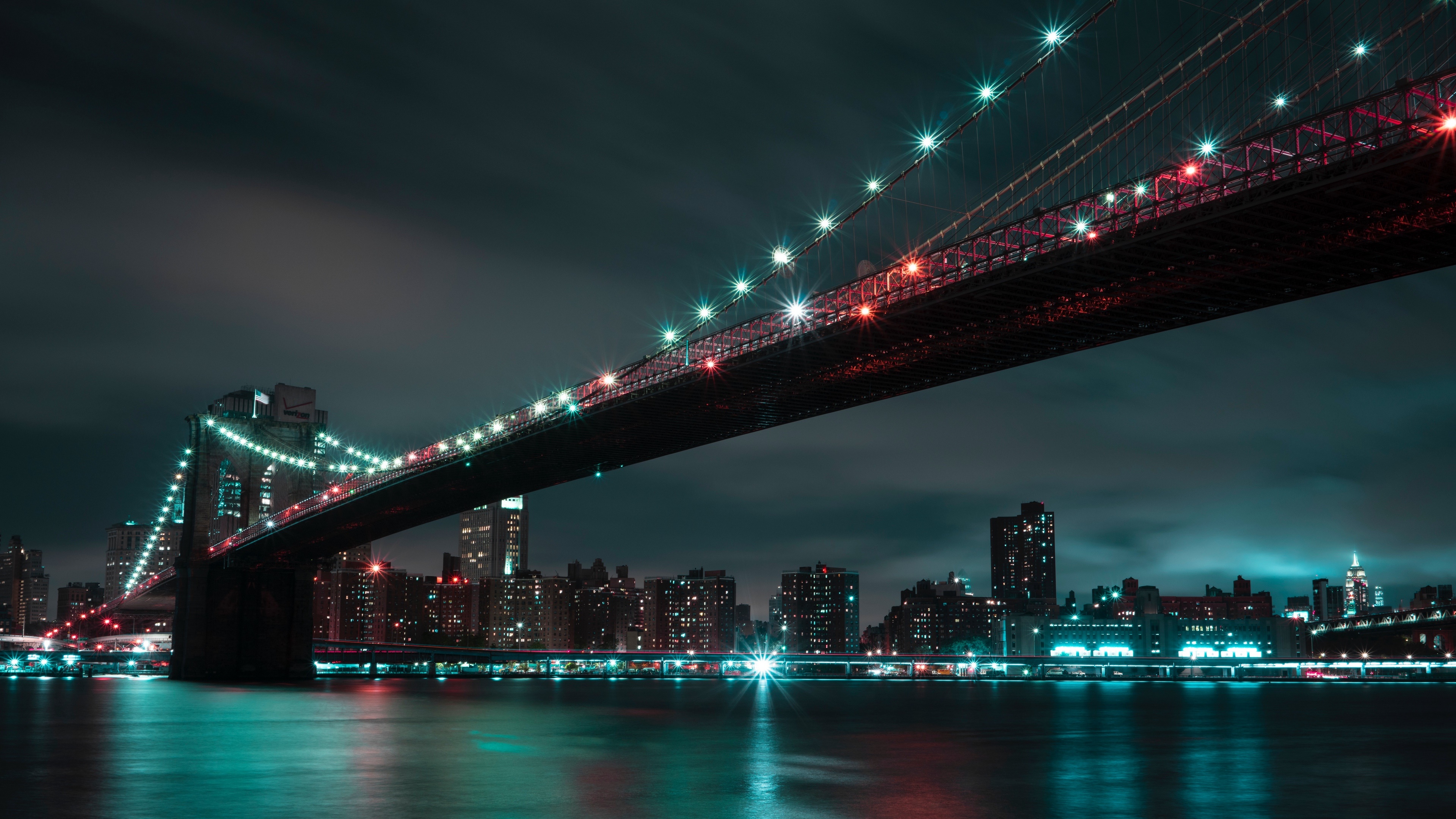 Brooklyn Bridge At Night 4k Ultra Hd Wallpaper Background