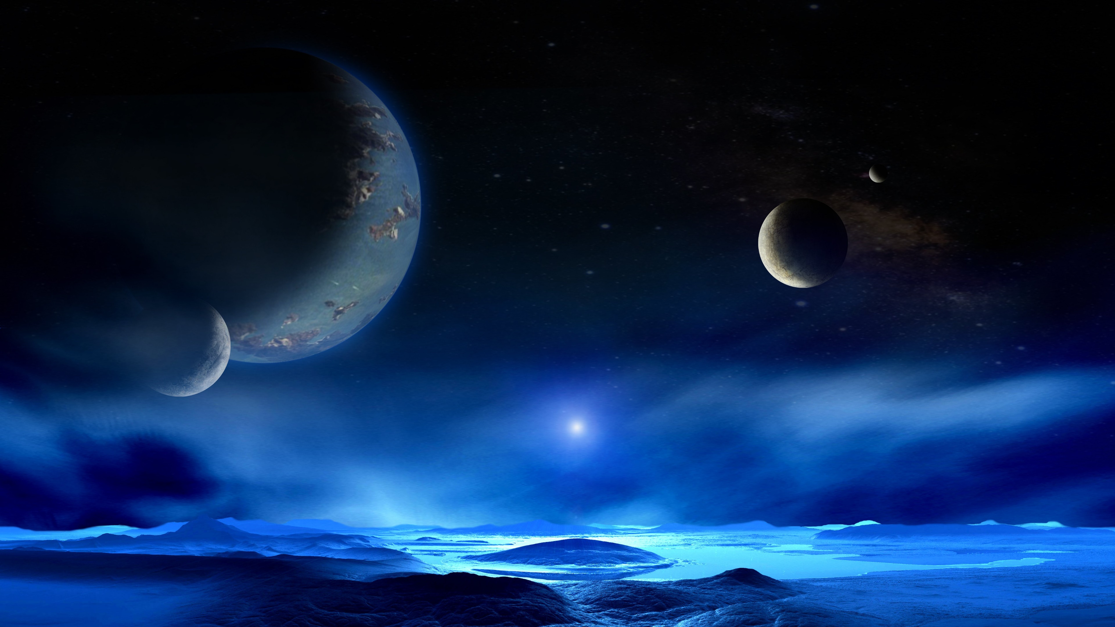 HD wallpaper Galaxy blue space distant planets photo of space  Wallpaper  Flare
