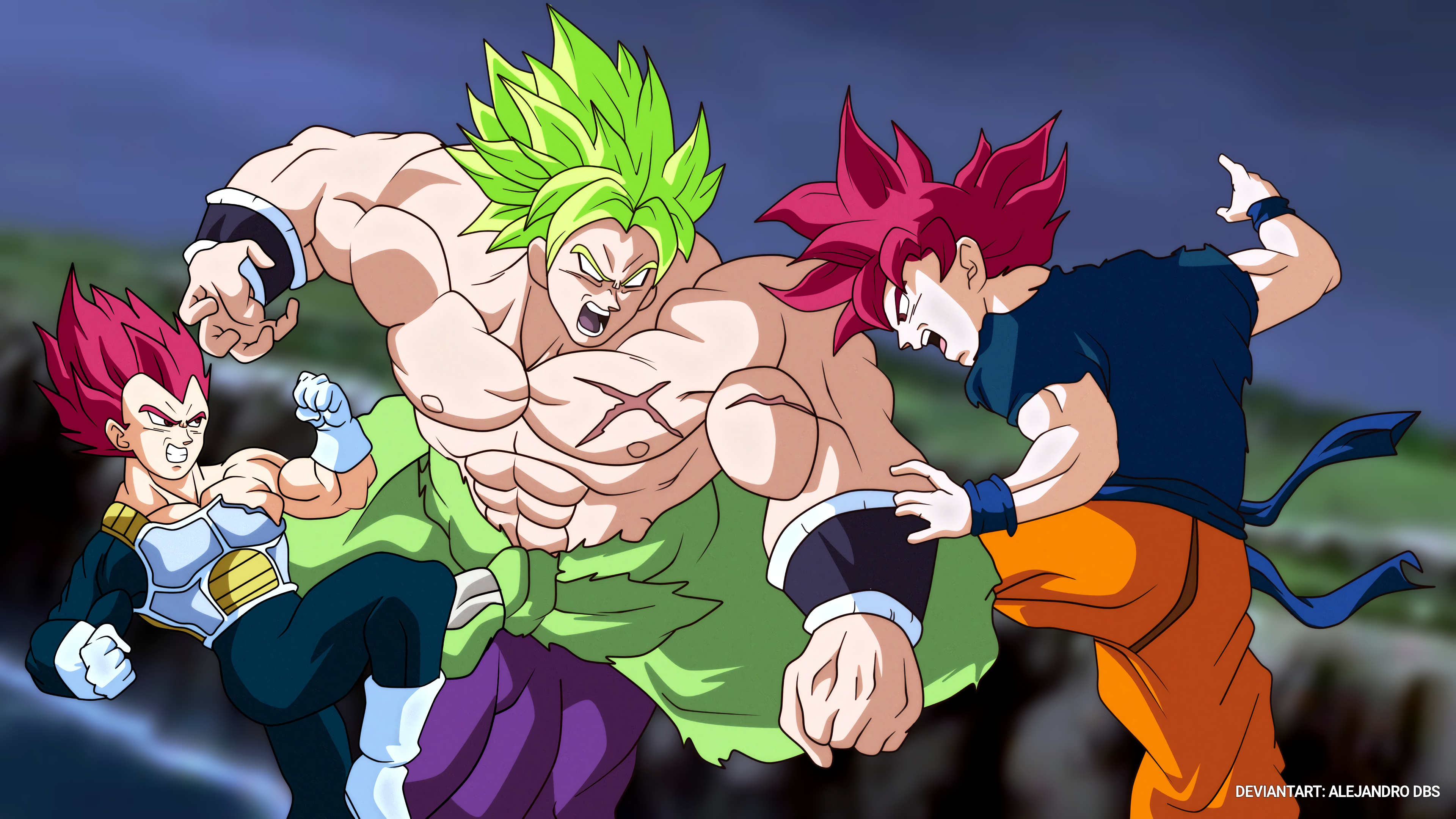 goku and vegeta vs broly