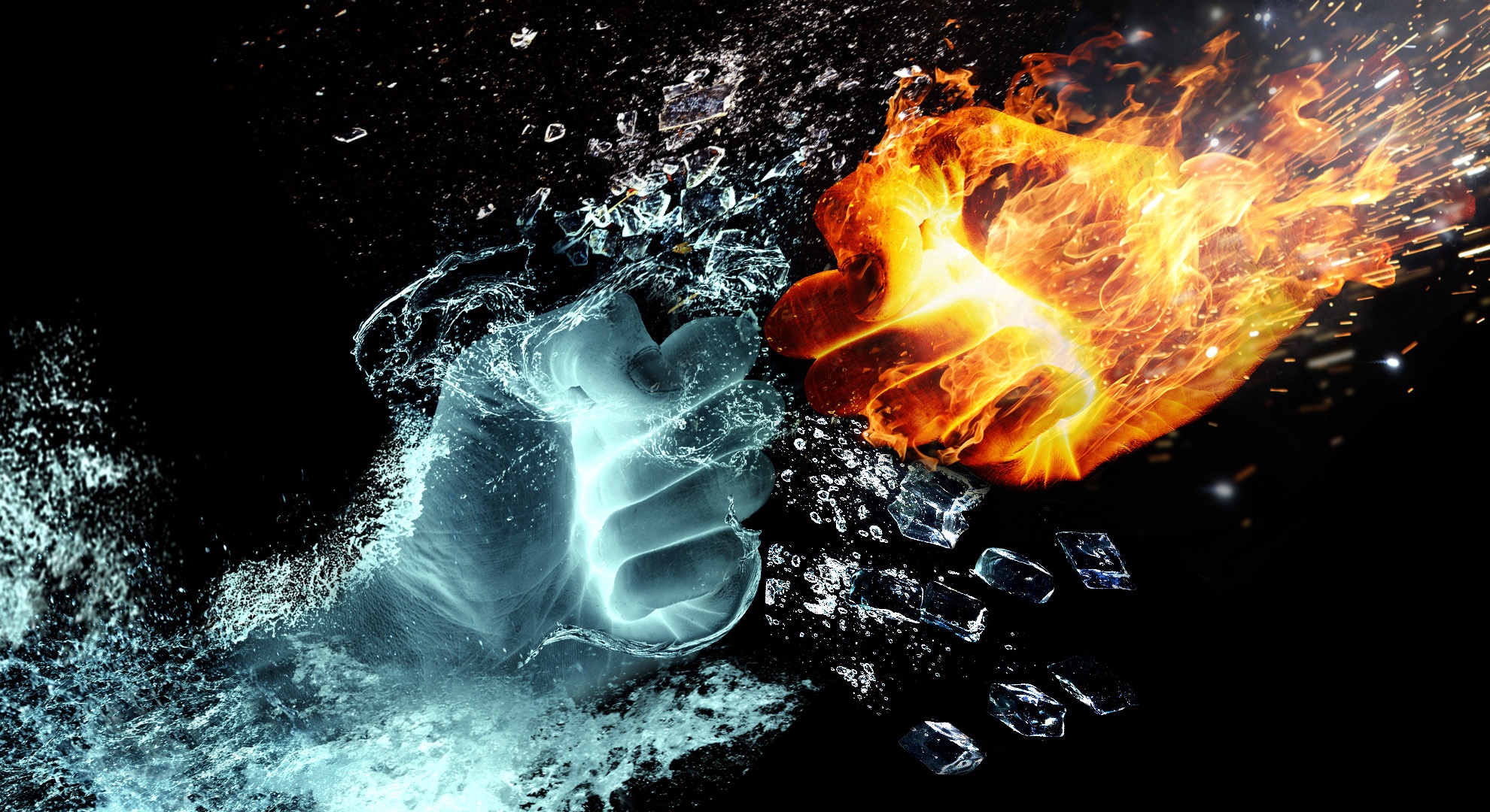 fire vs ice wallpaper