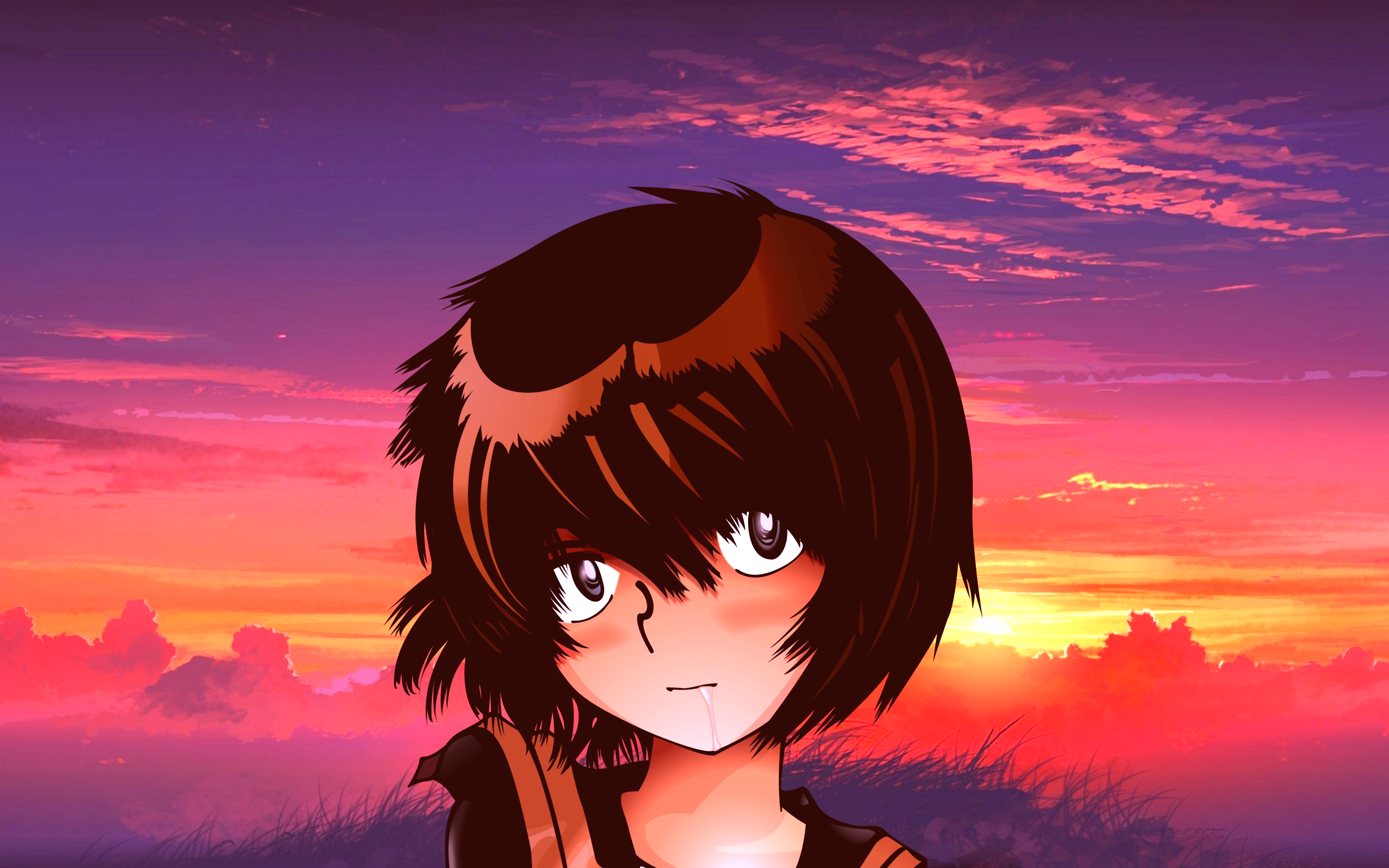 Mysterious Girlfriend X Anime  Manga, akita, face, black Hair,  computer Wallpaper png