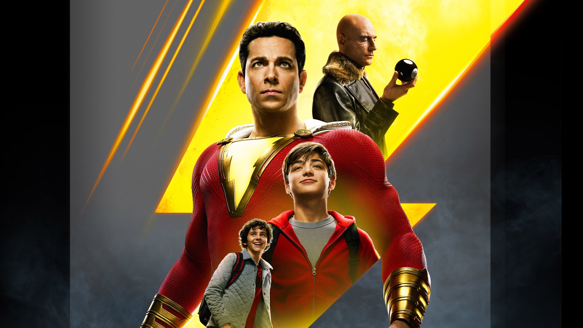 Download Mark Strong Zachary Levi Shazam (DC Comics) Movie 8k Ultra HD Wallpaper