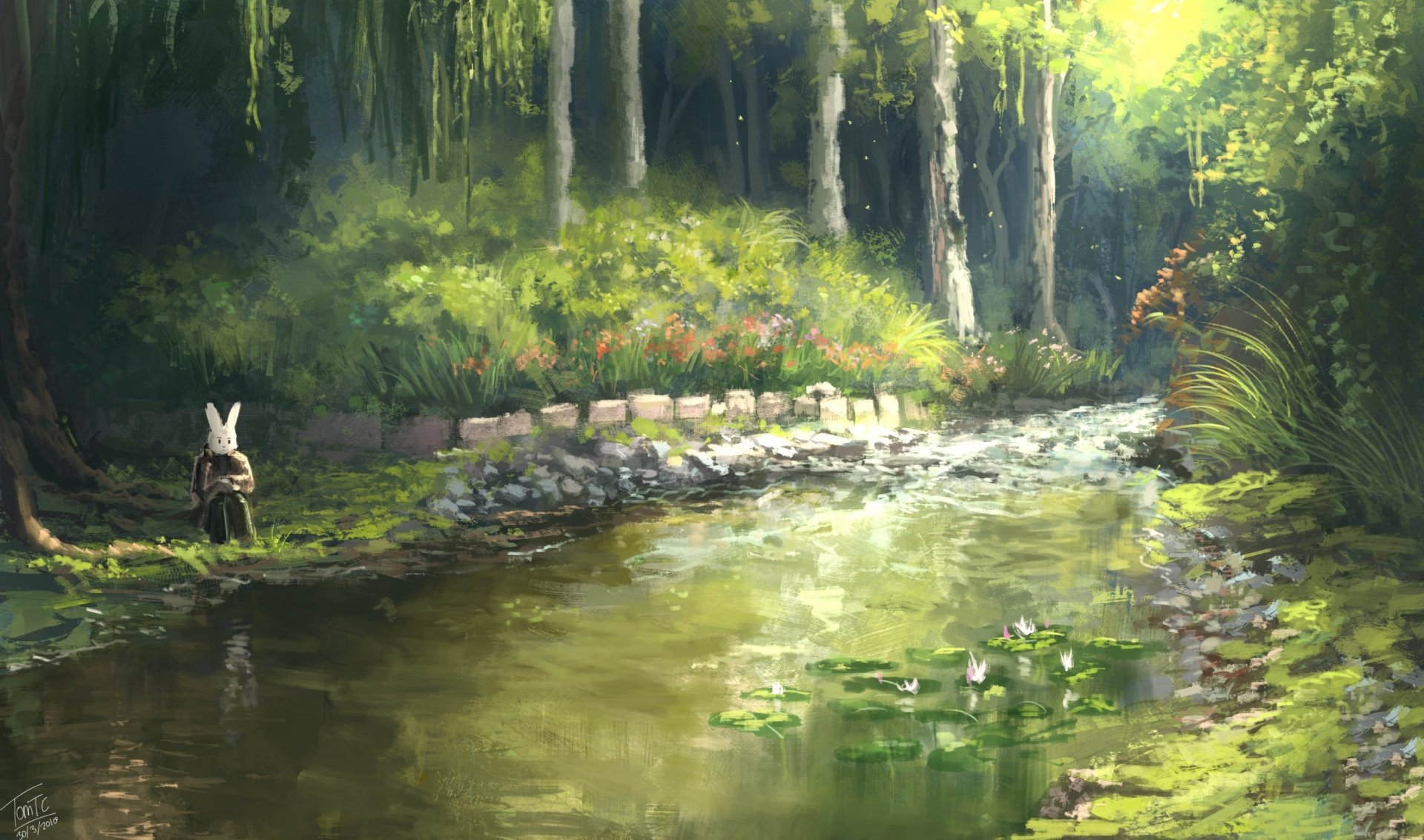 Enchanted Forest Stream: A Fantasy Landscape HD Wallpaper by Tommy ...