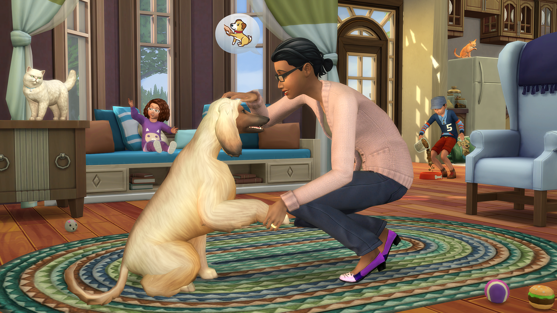 Download Room Little Boy Dog Cat Little Girl Video Game The Sims 4  HD Wallpaper