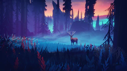 forest deer video game Among Trees HD Desktop Wallpaper | Background Image