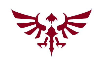4K Ultra HD desktop wallpaper featuring the red Hylian Crest symbol from The Legend of Zelda video game series on a black background.