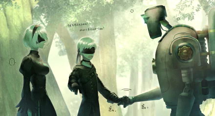 YoRHa No.2 Type B YoRHa No.9 Type S video game NieR: Automata HD Desktop Wallpaper | Background Image