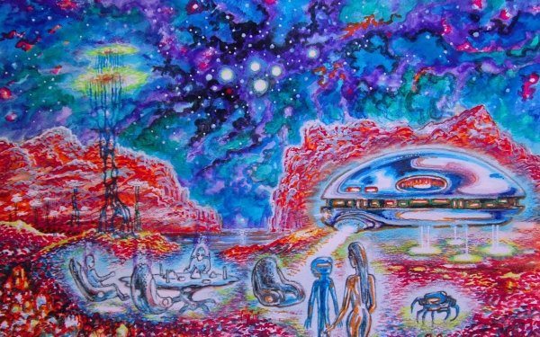 Sci Fi Alien Picnic HD Wallpaper | Background Image