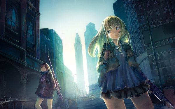 Anime Original City Weapon HD Wallpaper | Background Image
