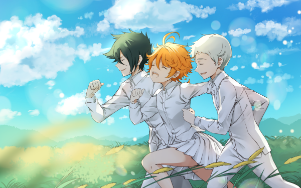 Anime The Promised Neverland Emma Norman Ray HD Wallpaper | Background Image