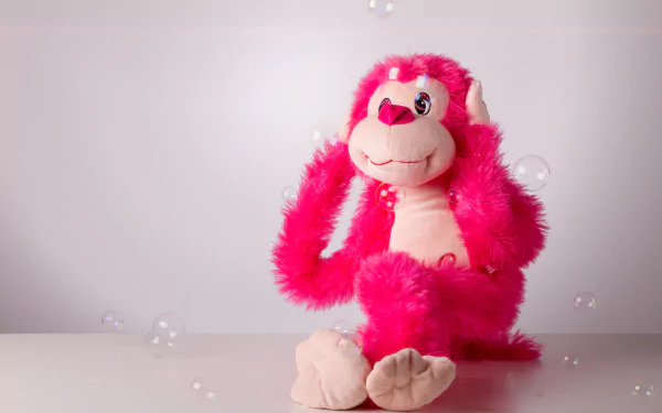  Hear No Evil, Pink stuffed Animal by Christine Sponchia