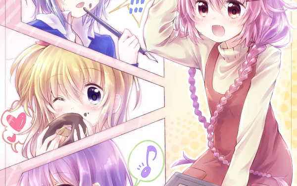 Ruki Irokawa Tsubasa Katsuki Kaoruko Moeta Koyume Koizuka Anime Comic Girls HD Desktop Wallpaper | Background Image