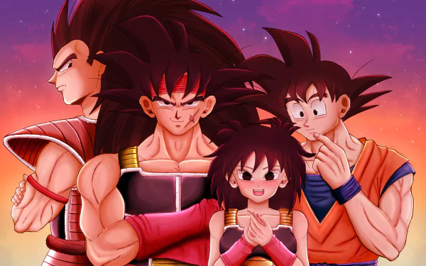  Bardock, Gine, Goku and Raditz by sue