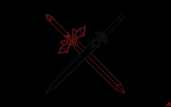 Night Sky Sword (Sword Art Online) Red Rose Sword (Sword Art Online) Anime Sword Art Online: Alicization HD Desktop Wallpaper | Background Image