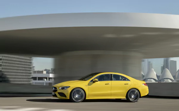 yellow car car Mercedes-Benz vehicle Mercedes-Benz CLA-Class HD Desktop Wallpaper | Background Image