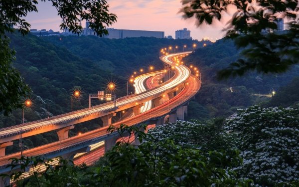 Man Made Highway Time-Lapse Road HD Wallpaper | Background Image