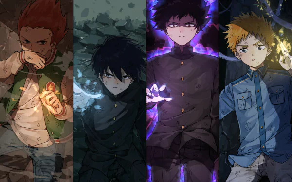 Teruki Hanazawa Sho Suzuki Ritsu Kageyama Shigeo Kageyama Anime Mob Psycho 100 HD Desktop Wallpaper | Background Image