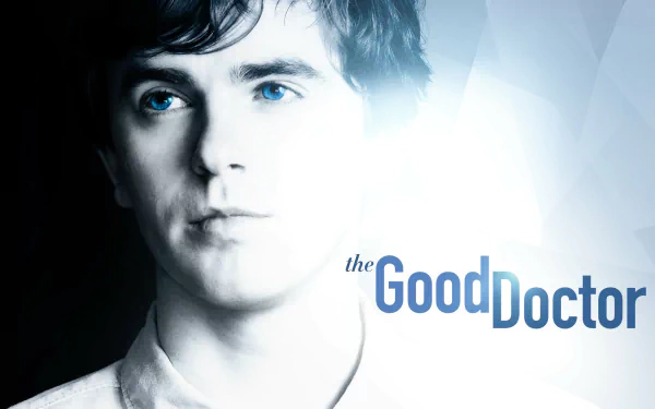 HD wallpaper featuring a portrait of an actor from The Good Doctor series with the show's logo.