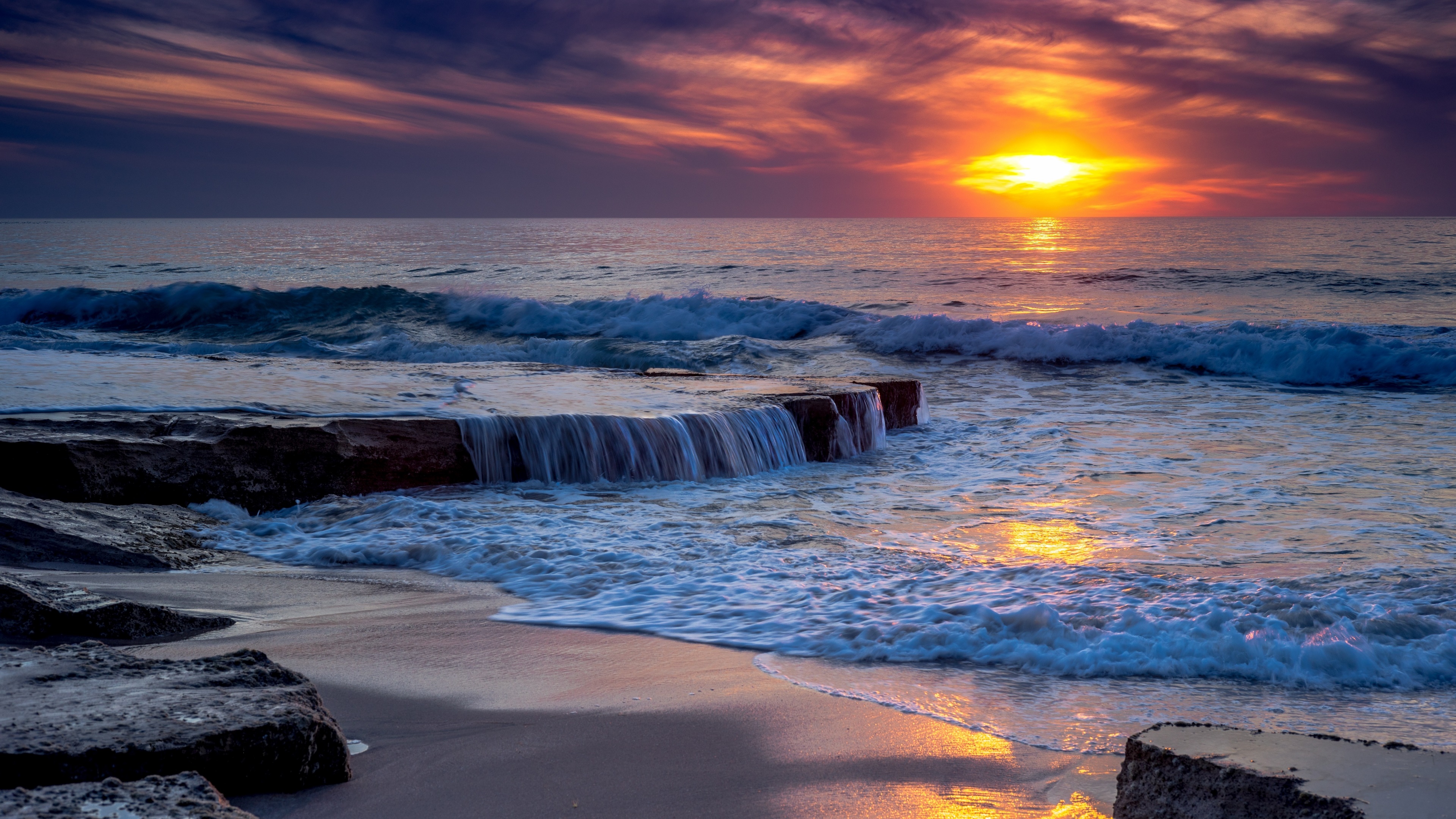 Ocean Sunset 4k Ultra HD Wallpaper
