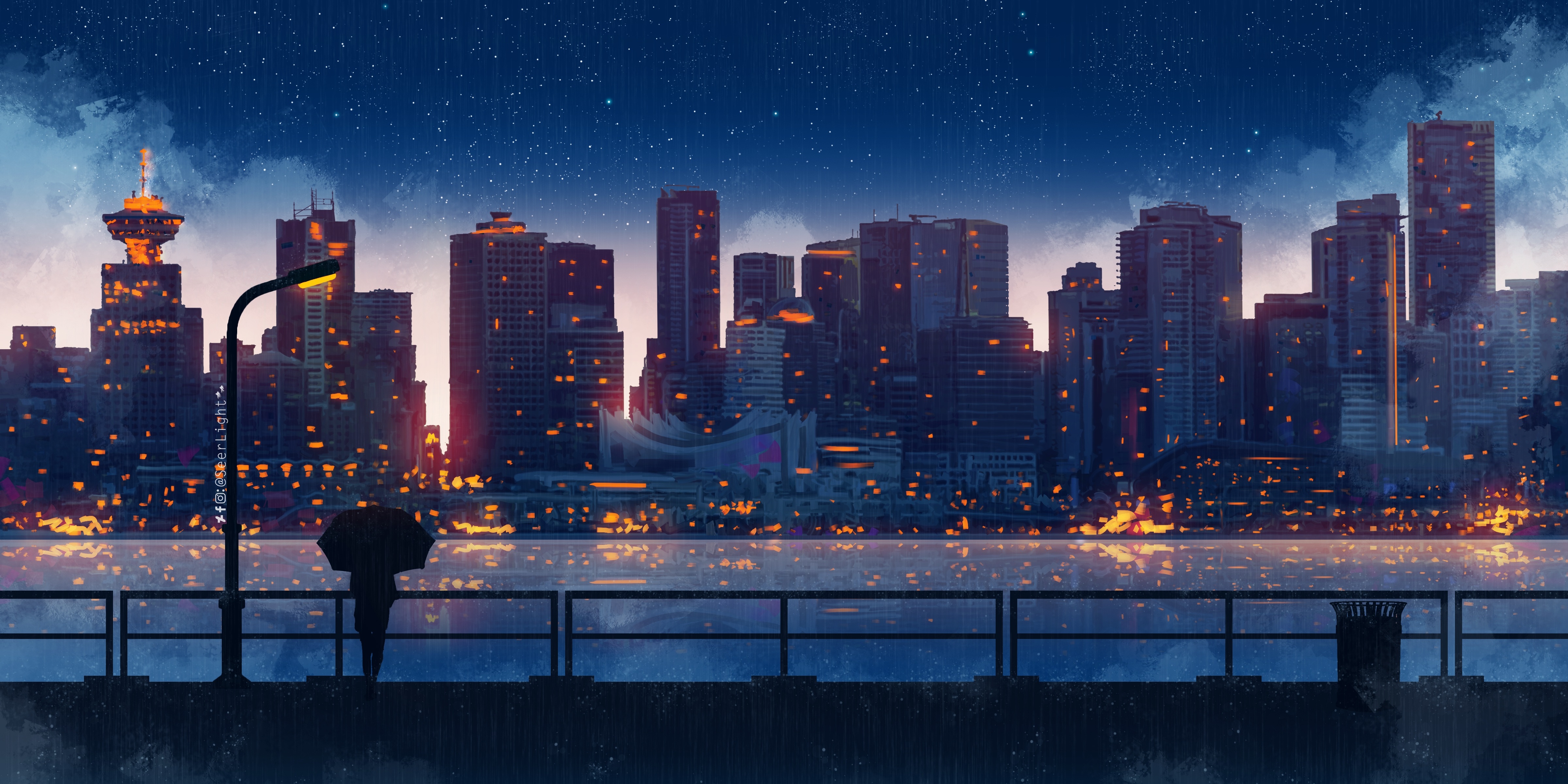 Anime City HD Wallpaper | Background Image