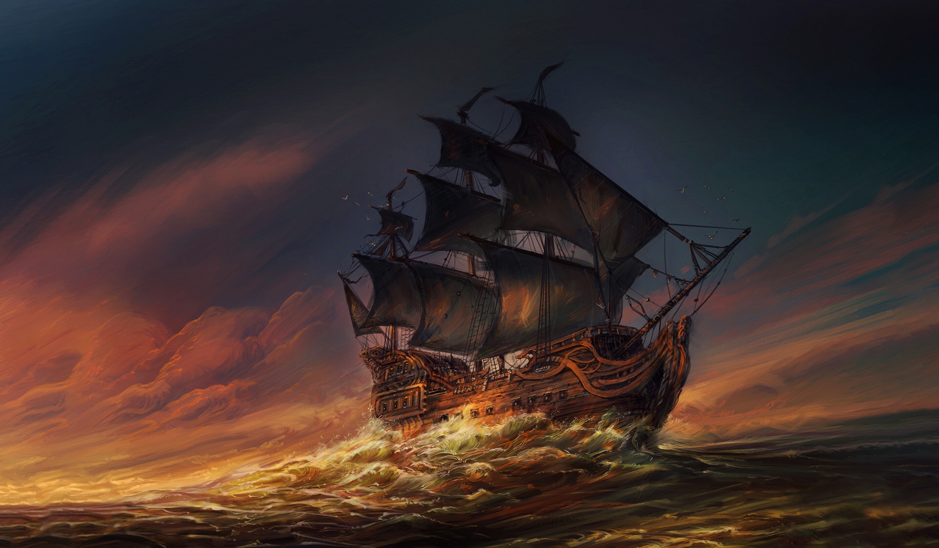 Ship on the High Seas by Jorge Jacinto