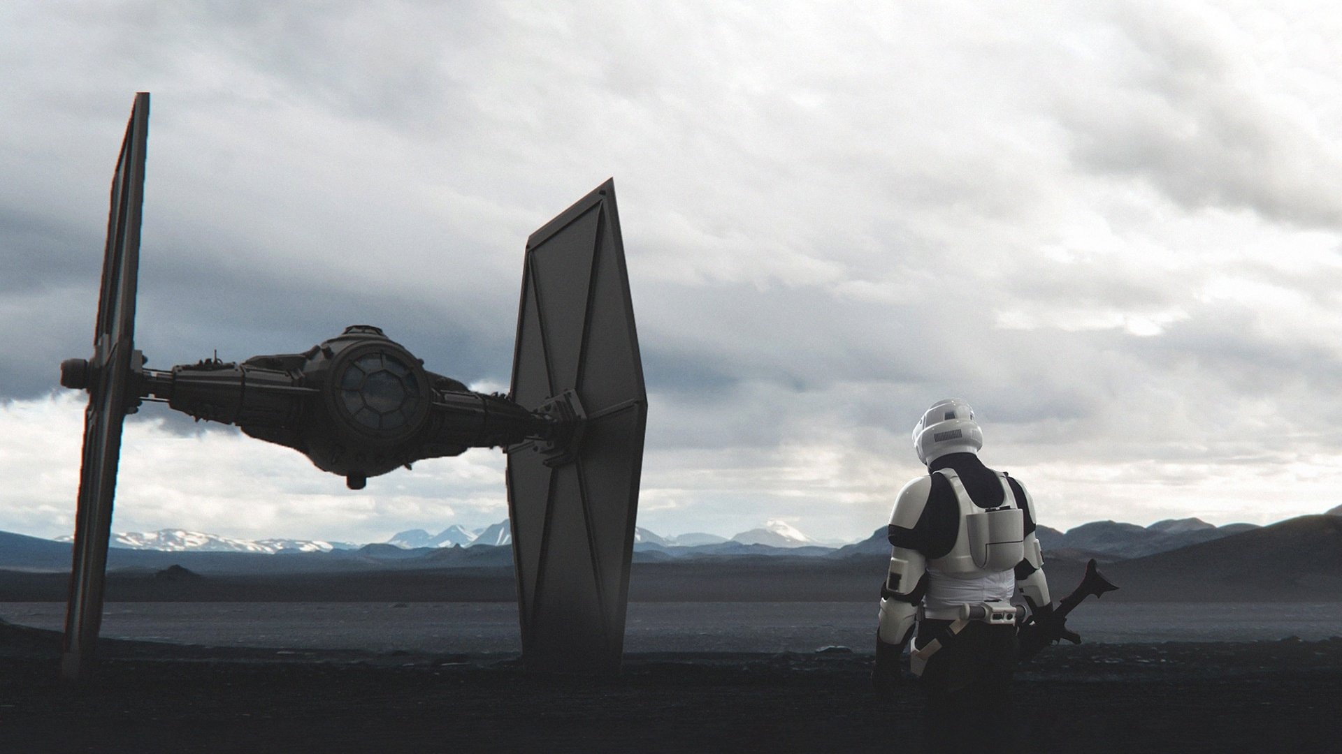 Download TIE Fighter Stormtrooper Sci Fi Star Wars HD Wallpaper by Kuba Grzybowski