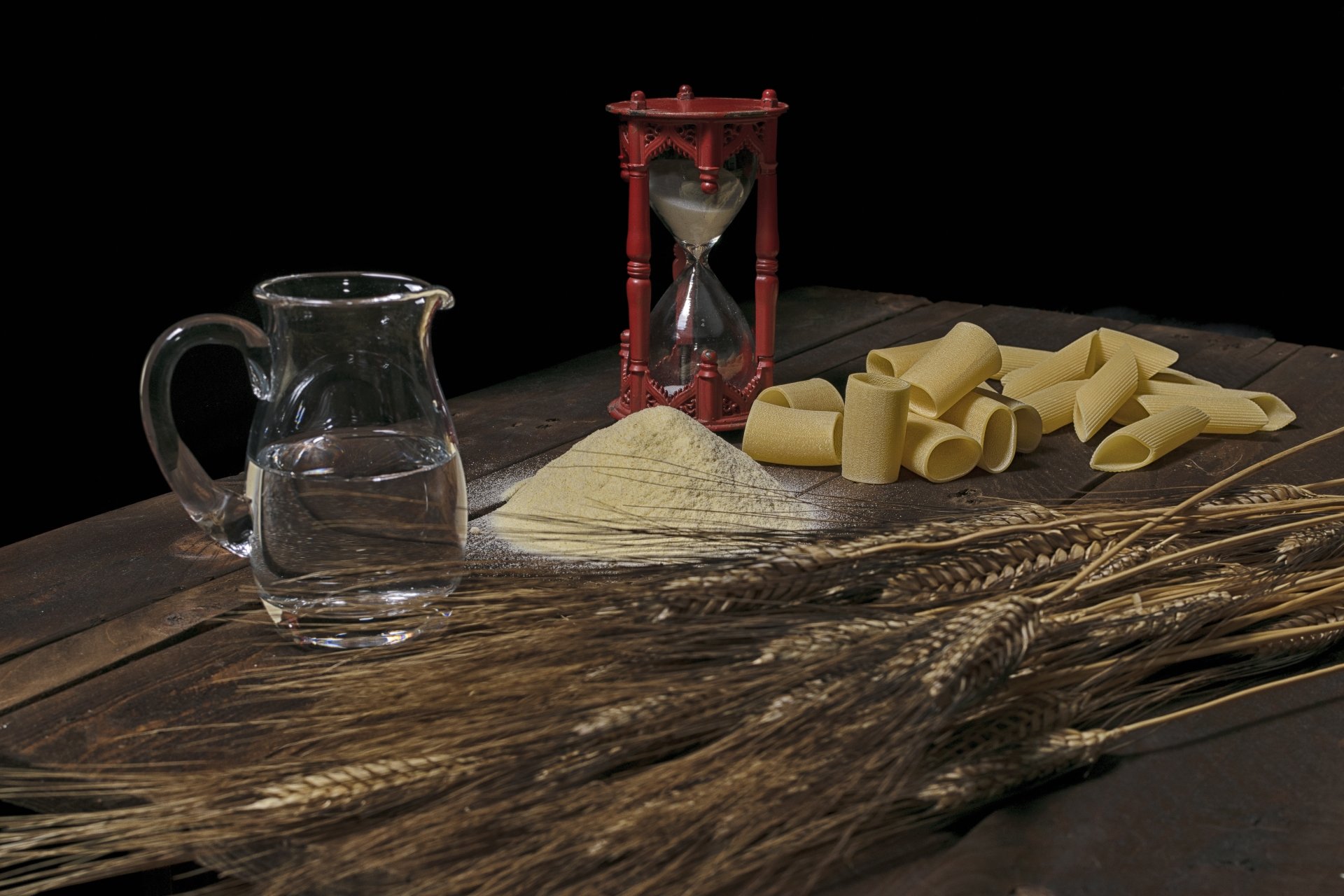 Download Wheat Hourglass Still Life Flour Pitcher Food Pasta 4k Ultra HD Wallpaper