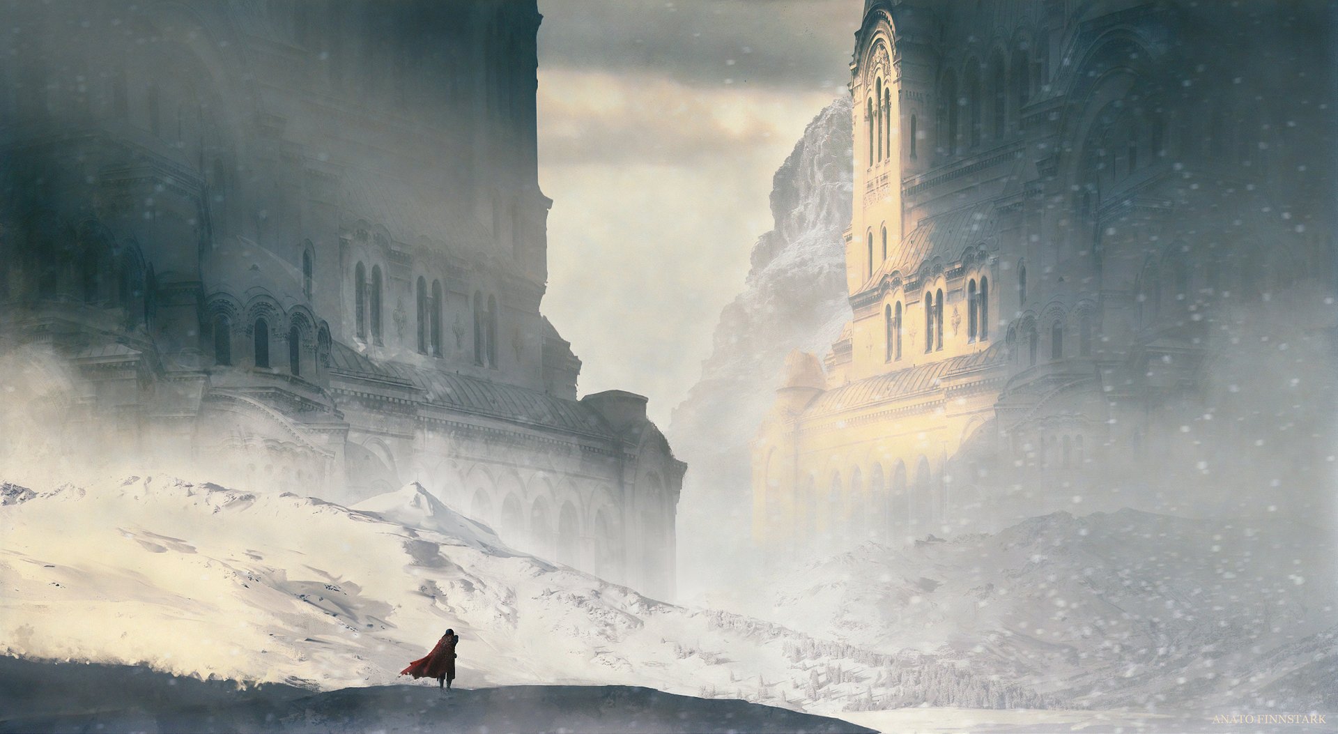 Enchanted Snowfall: Mystical Buildings in a Fantasy Landscape HD ...