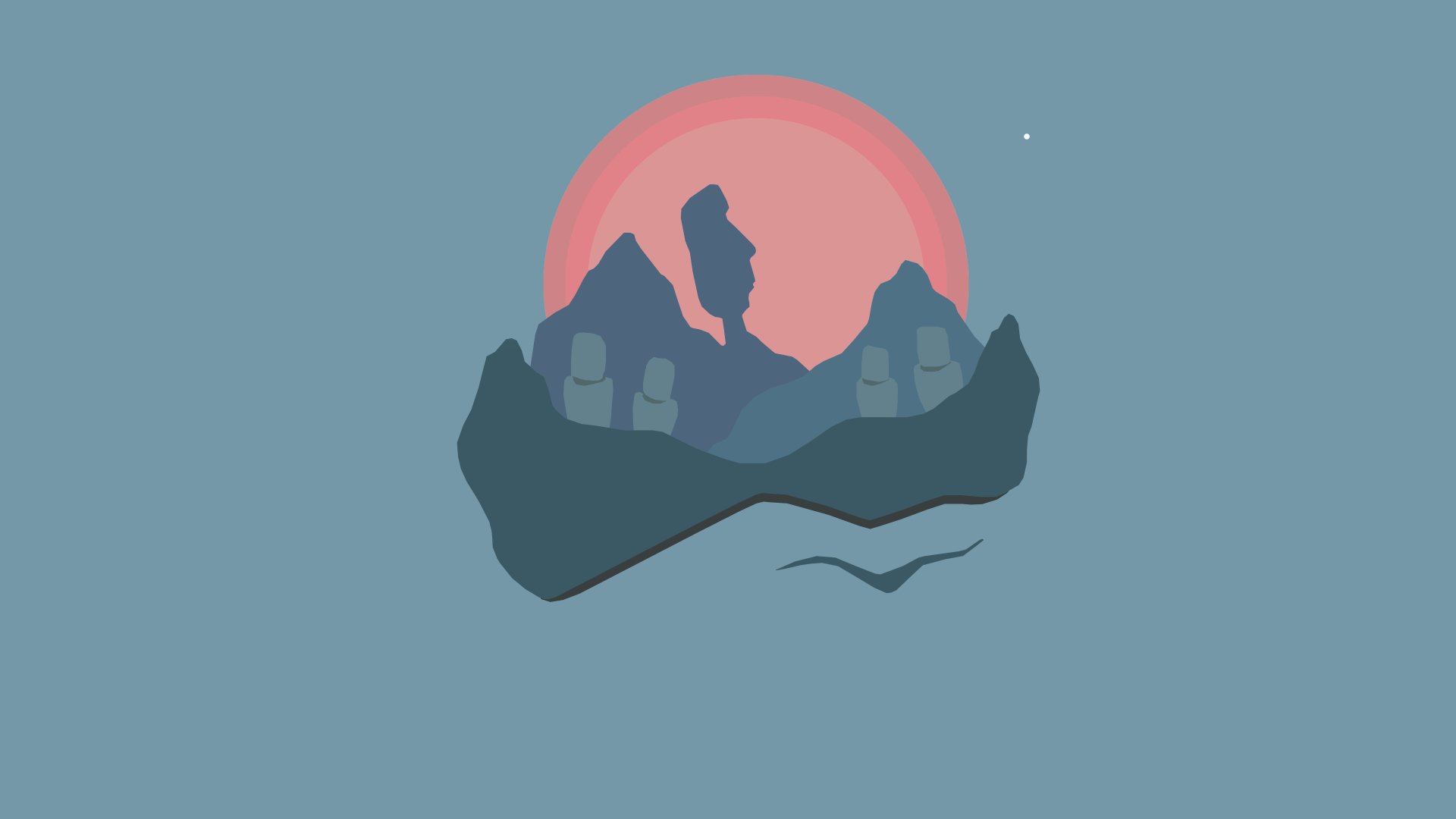 Satues on Mountian (Evening) by arche