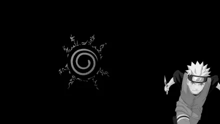 Black & White Eight Trigrams Sealing Style Naruto Uzumaki Anime Naruto Black And White Anime HD Desktop Wallpaper | Background Image