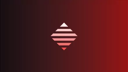 Abstract red square design with horizontal stripes centered on a deep red gradient background, presented in 8K Ultra HD for PC desktop wallpaper.