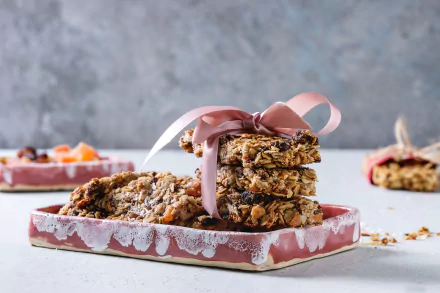 ribbon still life muesli food cookie HD Desktop Wallpaper | Background Image