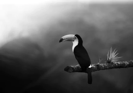 Black & White bird Animal toucan HD Desktop Wallpaper | Background Image