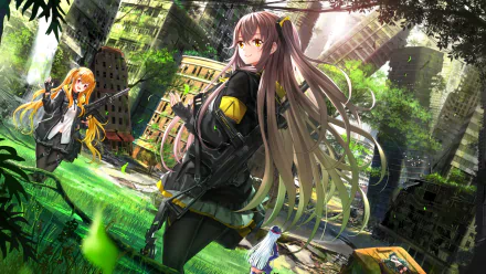 UMP9 (Girls Frontline) UMP45 (Girls Frontline) HK416 (Girls Frontline) G11 (Girls Frontline) video game Girls Frontline HD Desktop Wallpaper | Background Image