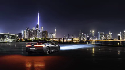 car silver car night Pininfarina Dubai supercar vehicle Pininfarina Battista HD Desktop Wallpaper | Background Image