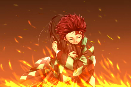 Nezuko Kamado Tanjiro Kamado Anime Demon Slayer: Kimetsu no Yaiba HD Desktop Wallpaper | Background Image