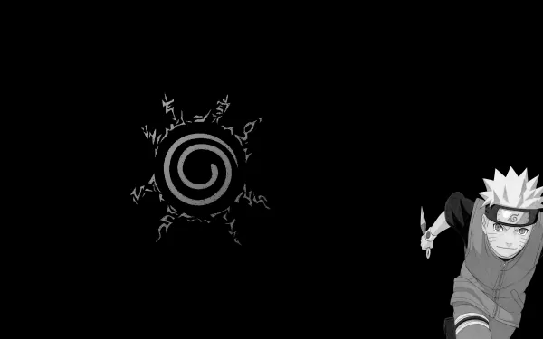Black & White Eight Trigrams Sealing Style Naruto Uzumaki Anime Naruto Black And White Anime HD Desktop Wallpaper | Background Image