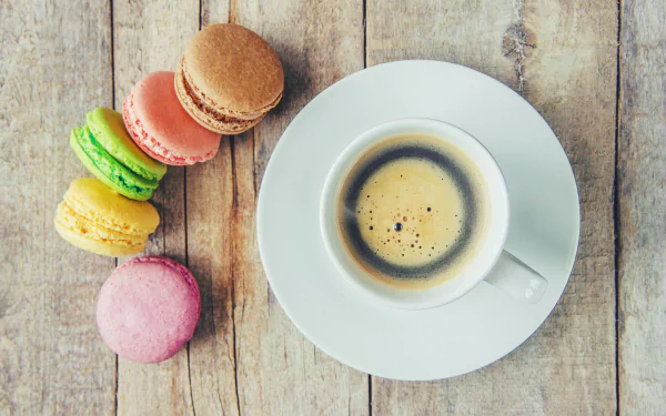 saucer macaron still life cup food coffee HD Desktop Wallpaper | Background Image