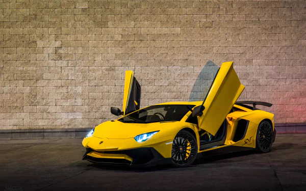 supercar yellow car car Lamborghini vehicle Lamborghini Aventador SV HD Desktop Wallpaper | Background Image
