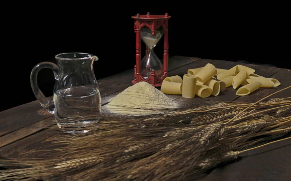 wheat hourglass still life flour pitcher food pasta HD Desktop Wallpaper | Background Image