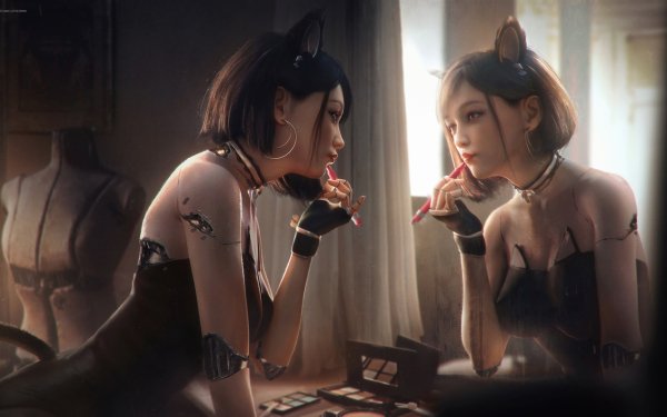Anime Original Mirror HD Wallpaper | Background Image