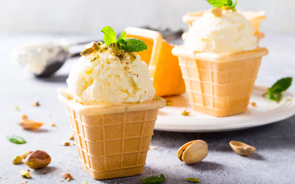 waffle cone food ice cream HD Desktop Wallpaper | Background Image