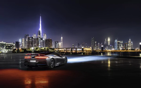car silver car night Pininfarina Dubai supercar vehicle Pininfarina Battista HD Desktop Wallpaper | Background Image