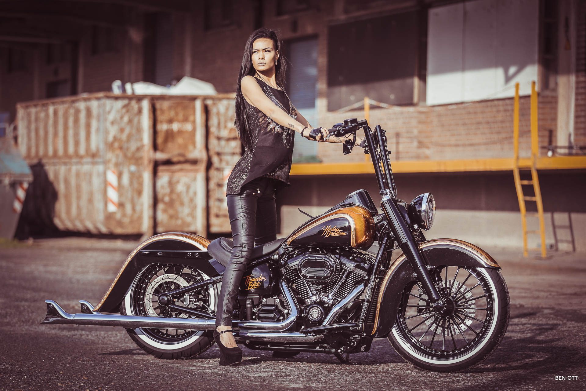 Download Thunderbike Customs Harley-Davidson Custom Motorcycle Woman ...