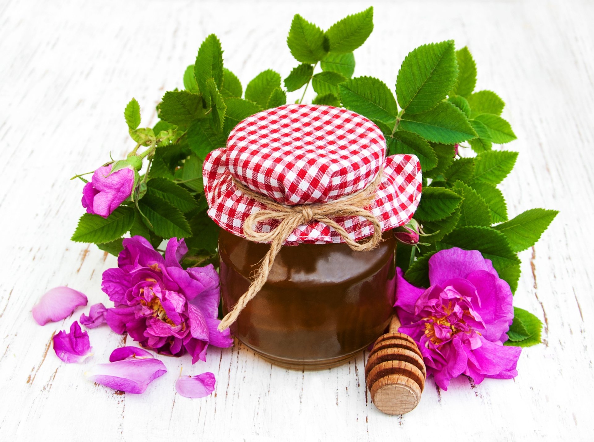 Download Jar Flower Food Honey HD Wallpaper
