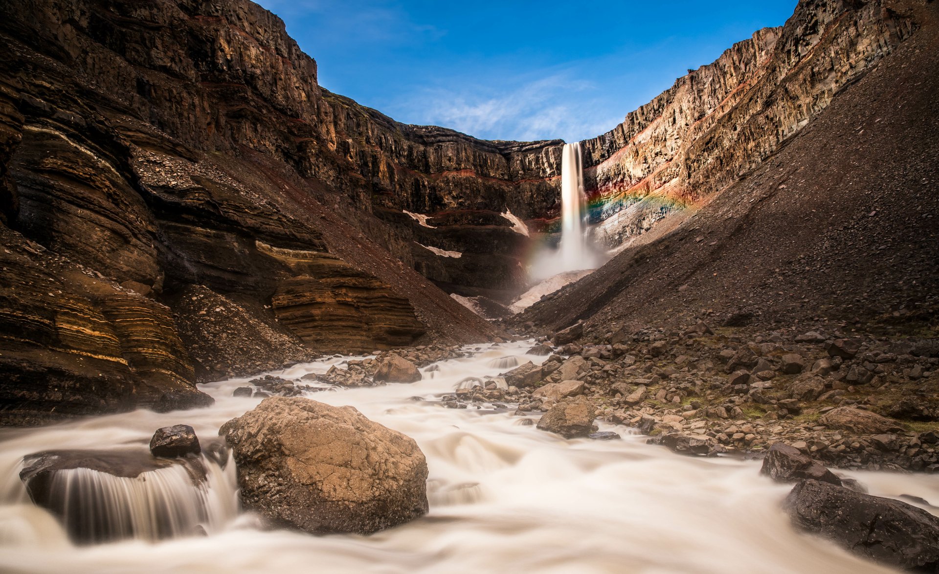 Download Hengifoss Cliff Nature Iceland Waterfall 4k Ultra HD Wallpaper by Dennis Liang