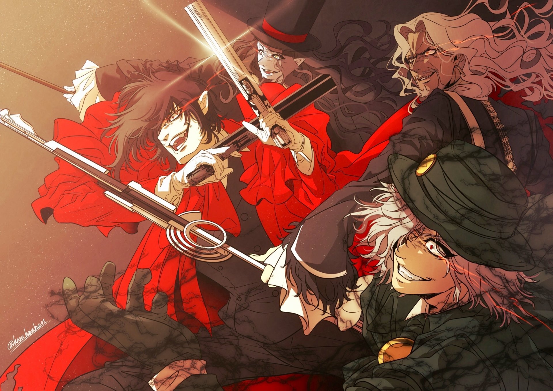 Download Edmond Dantes (Fate/Grand Order) Alucard (Hellsing) Fate/Grand Order Hellsing Anime Crossover HD Wallpaper by haruhornhorn