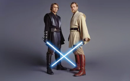 Ewan McGregor Hayden Christensen Obi-Wan Kenobi Anakin Skywalker movie Star Wars Episode III: Revenge Of The Sith HD Desktop Wallpaper | Background Image