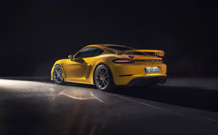 yellow car car Porsche vehicle Porsche 718 Cayman HD Desktop Wallpaper | Background Image